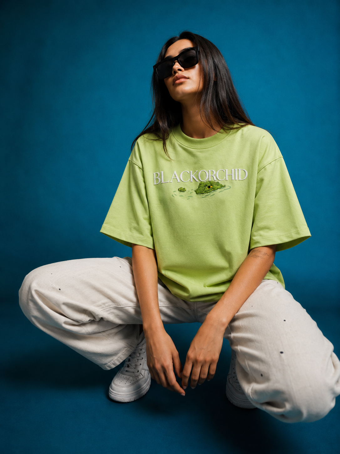 Black Drop Shoulder Tee